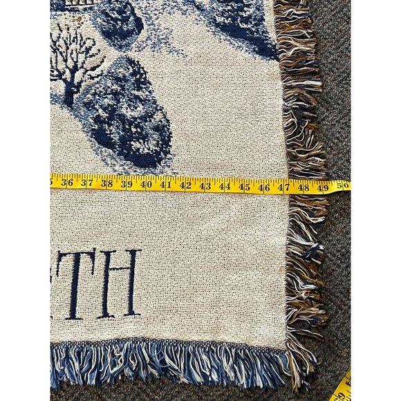 Holiday Throw Blanket Night Village Peace on Earth by The Rug Barn Snow Church - Picture 7 of 9